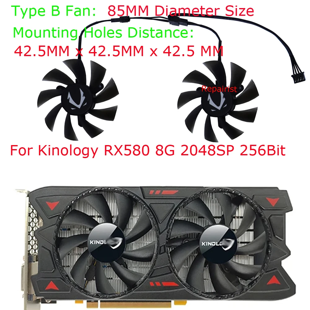 Rx 580 8Gb 2048Sp Gpu - 2 sztuk/zestaw, XD-D09015B, grafika GPU Cooler,