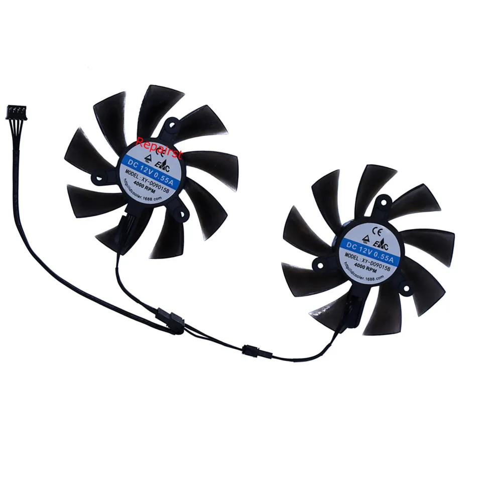 Rx 580 8Gb 2048Sp Gpu - 2 sztuk/zestaw, wentylator karty graficznej, chłodziarka